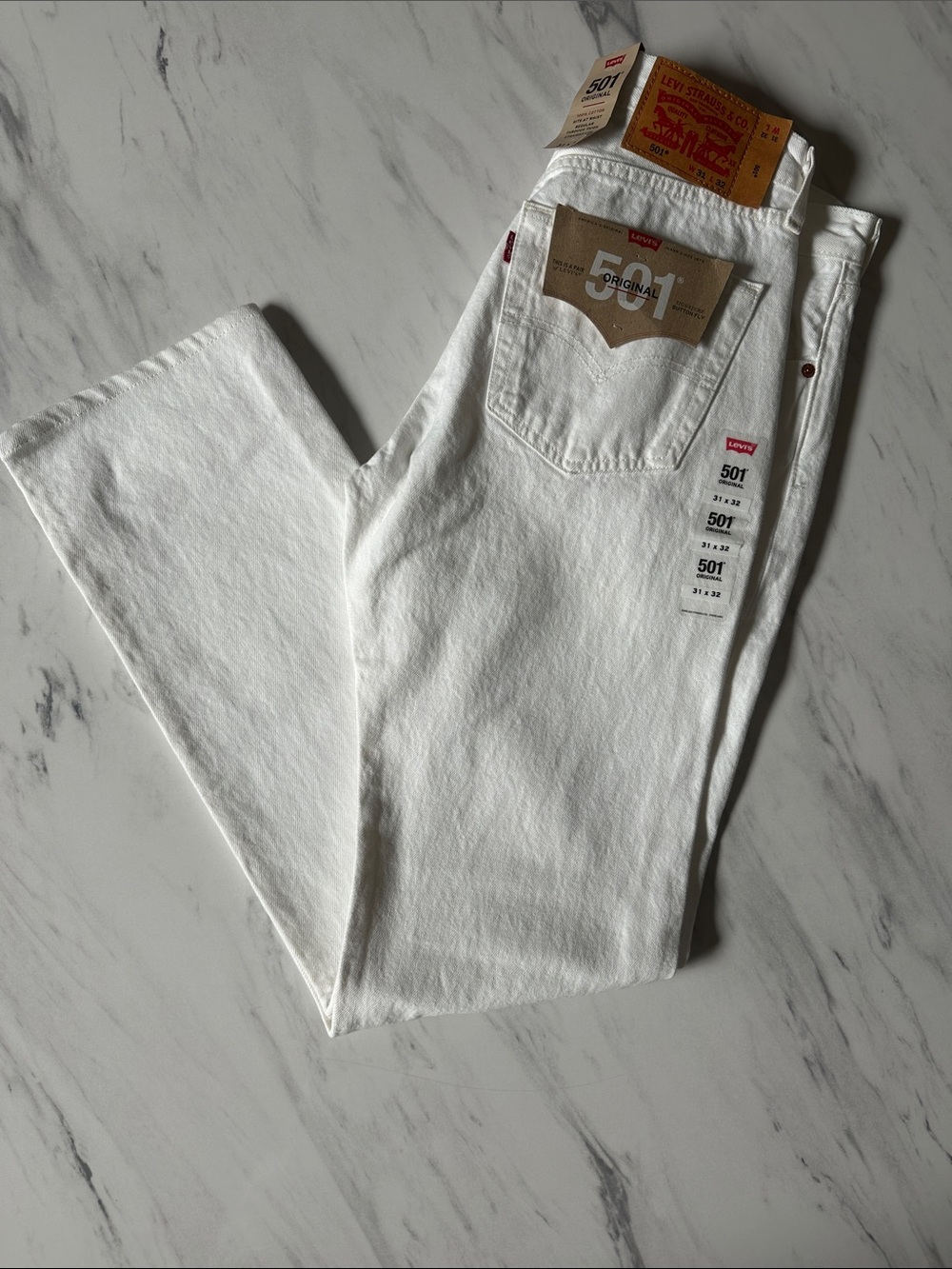 Levi's Straight Leg Men's Jeans - White - Picture 6 of 6